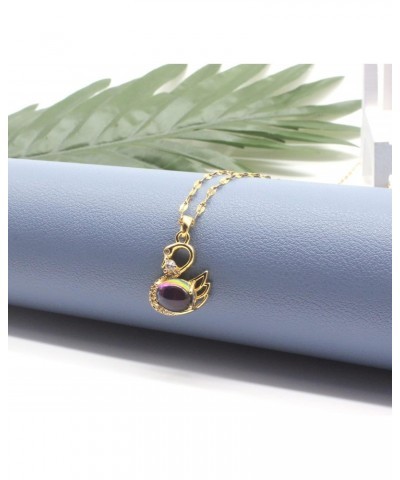 Women's Crystal Pendant Necklace Swan Pendant Gold Plated Necklace $9.36 Others