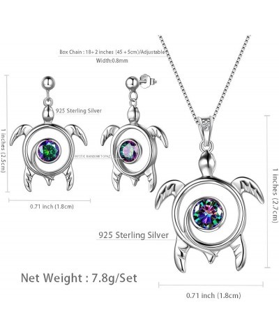 Turtle Necklace/Earrings/Ring Set Celtic Spiral 925 Sterling Silver Sea Animal Viking Swirls Turtle Jewelry Sets Women Births...