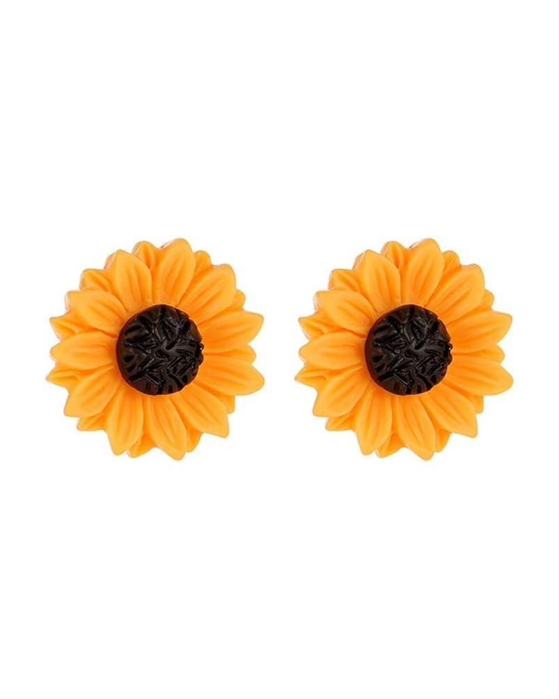 Fashion Sunflower Leaf Earrings for Women Fall Autumn Earrings Yellow Handmade Resin Sunflower Dangle Earrings Jewelry Valent...