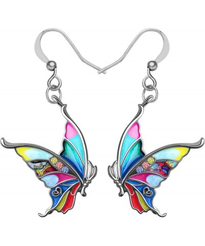Cute Butterfly Earrings Dangle for Women Girls Charms Butterfly Jewelry Gifts Multicolour $8.24 Earrings