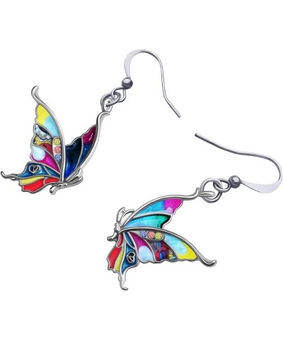 Cute Butterfly Earrings Dangle for Women Girls Charms Butterfly Jewelry Gifts Multicolour $8.24 Earrings