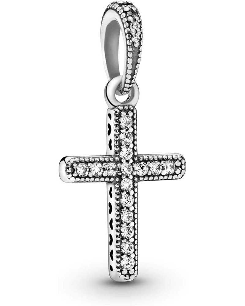 Jewelry Sparkling Cross Cubic Zirconia Pendant in Sterling Silver With Gift Box $26.65 Necklaces