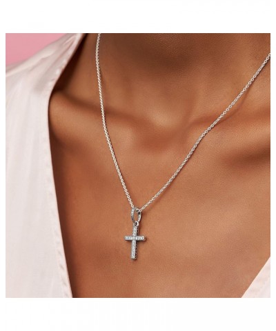 Jewelry Sparkling Cross Cubic Zirconia Pendant in Sterling Silver With Gift Box $26.65 Necklaces