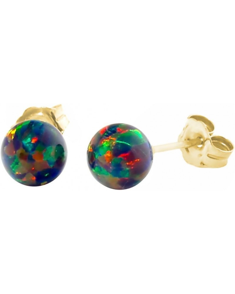 Trustmark 14-20 Gold Filled Black Synthetic Opal Ball Stud Post Earrings 06mm $26.75 Earrings