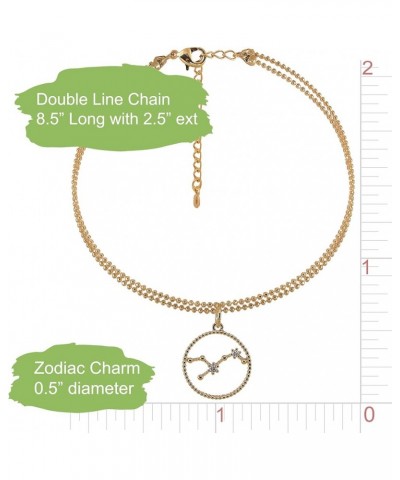 Zodiac Constellation Double Line Anklets Scorpio Gold $7.50 Anklets