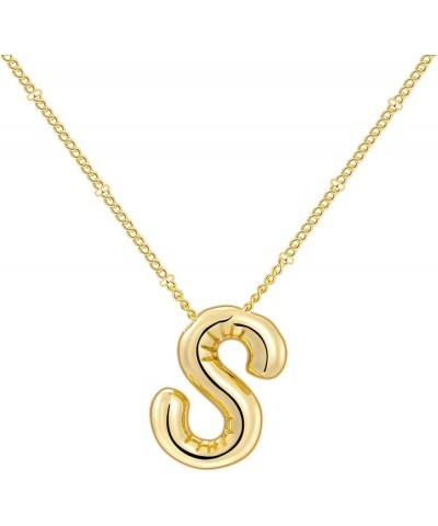 14K Gold Plated Balloon Initial Necklaces for Women - Bubble Letter Necklace Dainty Gold Initial Charm Pendant Necklace Jewel...