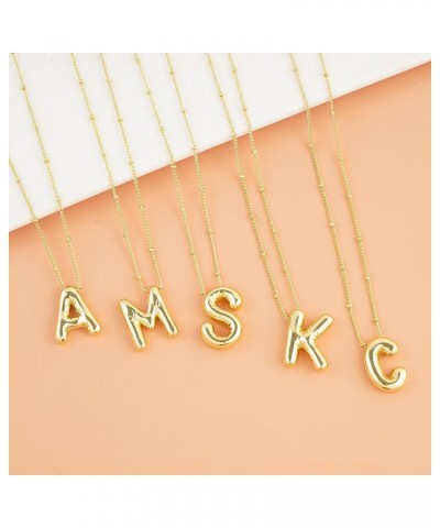 14K Gold Plated Balloon Initial Necklaces for Women - Bubble Letter Necklace Dainty Gold Initial Charm Pendant Necklace Jewel...