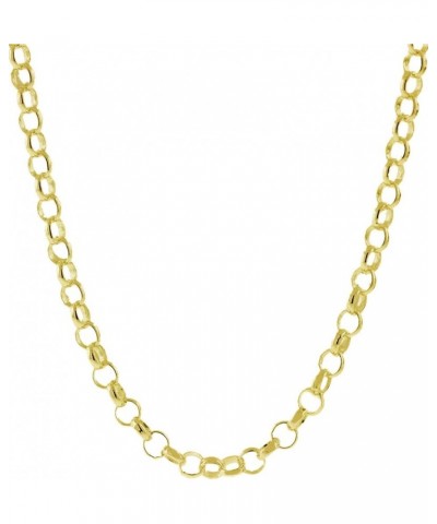 925 Sterling Silver Nickel-Free 3.2MM Rolo Round Cable Link Chain - Yellow or Silver 20 Yellow $19.81 Necklaces