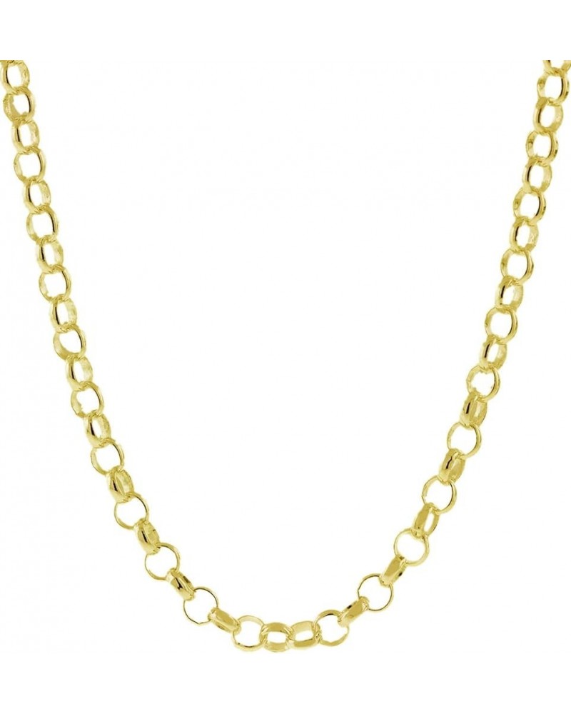 925 Sterling Silver Nickel-Free 3.2MM Rolo Round Cable Link Chain - Yellow or Silver 20 Yellow $19.81 Necklaces