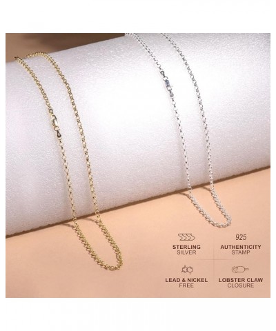 925 Sterling Silver Nickel-Free 3.2MM Rolo Round Cable Link Chain - Yellow or Silver 20 Yellow $19.81 Necklaces