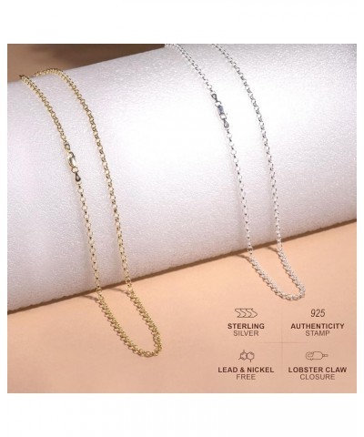 925 Sterling Silver Nickel-Free 3.2MM Rolo Round Cable Link Chain - Yellow or Silver 20 Yellow $19.81 Necklaces