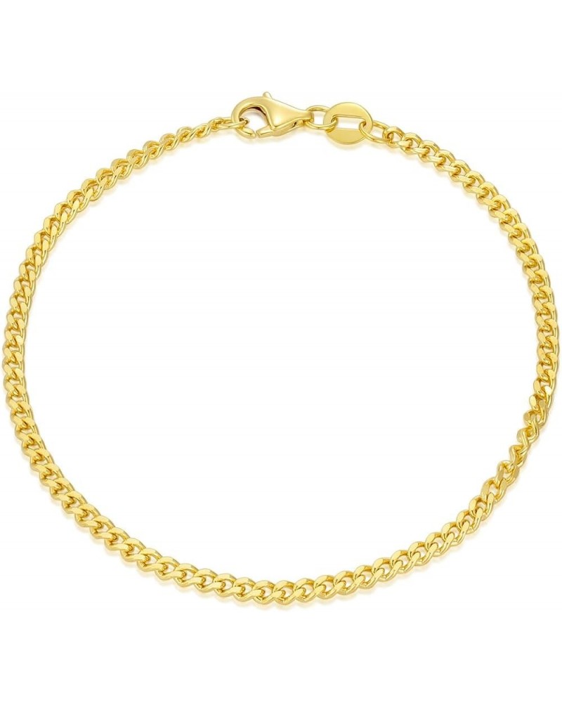 14K Yellow Gold 6-13 Inch 1.2mm-3.2mm Chain Bracelet Anklet for Women, Cuban Link Curb/Rope/Paper Clip/Round Snake/Herringbon...