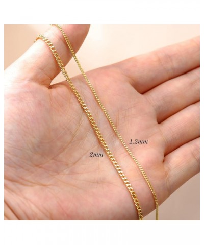 14K Yellow Gold 6-13 Inch 1.2mm-3.2mm Chain Bracelet Anklet for Women, Cuban Link Curb/Rope/Paper Clip/Round Snake/Herringbon...