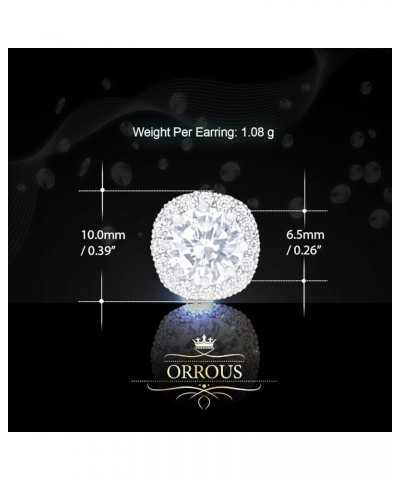 18K Gold Plated CZ Simulated Diamond Stud Earrings for Women, Hypoallergenic, 1.9 Carat 18k White Gold Plated $9.48 Earrings