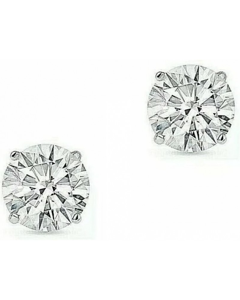 1 Ct Round Diamond Solitaire 14K White Gold Plated Push Back Women's Stud Earring 925 Silver $10.84 Earrings