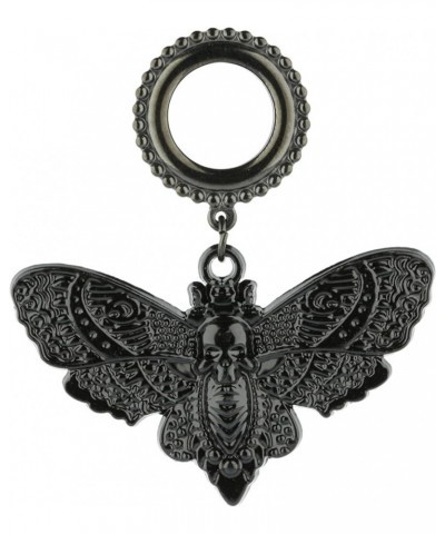 6mm-25mm Deaths Head Moth Dangle Ear Gauge Piercing Tunnels Plugs Statement Earrings Black 3/4"-19mm $10.14 Body Jewelry