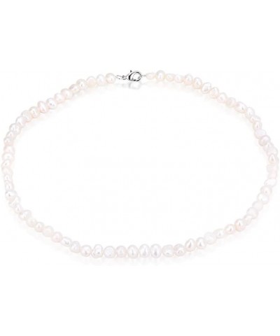White Freshwater Pearl Smooth Necklace for Women's Pearl Strand Necklaces $8.66 Necklaces