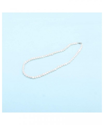 White Freshwater Pearl Smooth Necklace for Women's Pearl Strand Necklaces $8.66 Necklaces