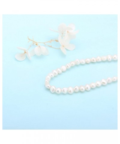 White Freshwater Pearl Smooth Necklace for Women's Pearl Strand Necklaces $8.66 Necklaces