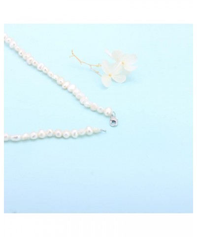 White Freshwater Pearl Smooth Necklace for Women's Pearl Strand Necklaces $8.66 Necklaces