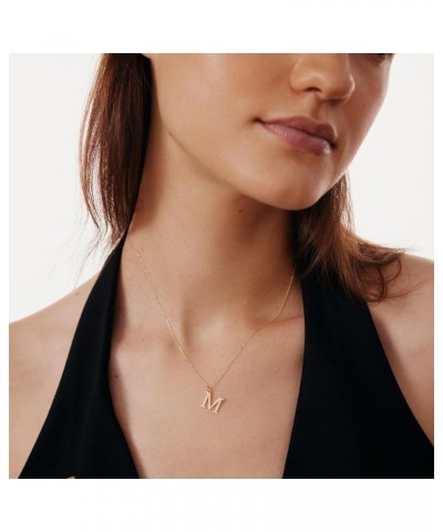 Letter Necklace in 14K Solid Gold | 14k Gold Small Initial Necklace for Women | Alphabet Jewelry, A-Z All Letters, 18 G $48.8...