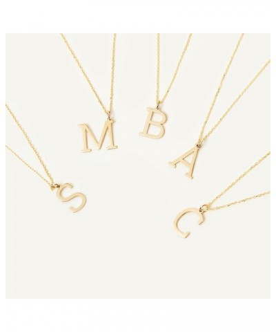 Letter Necklace in 14K Solid Gold | 14k Gold Small Initial Necklace for Women | Alphabet Jewelry, A-Z All Letters, 18 G $48.8...