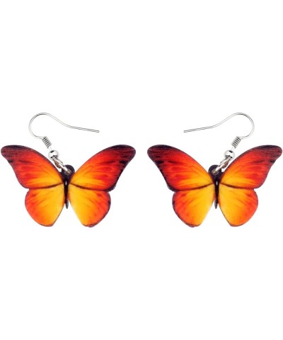 Drop Dangle Big Morpho Menelaus Butterfly Earrings Fashion Insect Jewelry For Women Girls Orange $6.83 Earrings