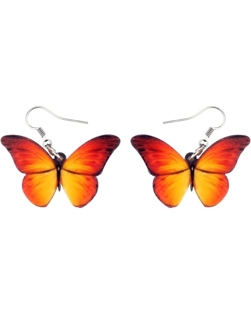 Drop Dangle Big Morpho Menelaus Butterfly Earrings Fashion Insect Jewelry For Women Girls Orange $6.83 Earrings