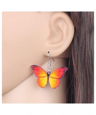 Drop Dangle Big Morpho Menelaus Butterfly Earrings Fashion Insect Jewelry For Women Girls Orange $6.83 Earrings