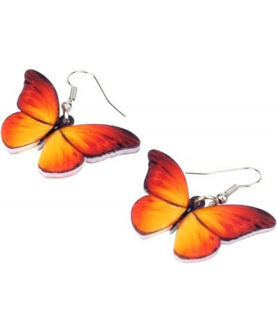 Drop Dangle Big Morpho Menelaus Butterfly Earrings Fashion Insect Jewelry For Women Girls Orange $6.83 Earrings