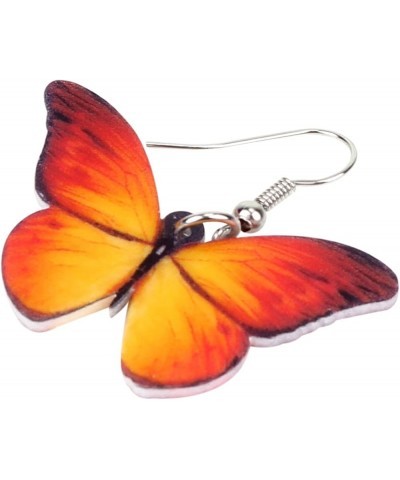 Drop Dangle Big Morpho Menelaus Butterfly Earrings Fashion Insect Jewelry For Women Girls Orange $6.83 Earrings