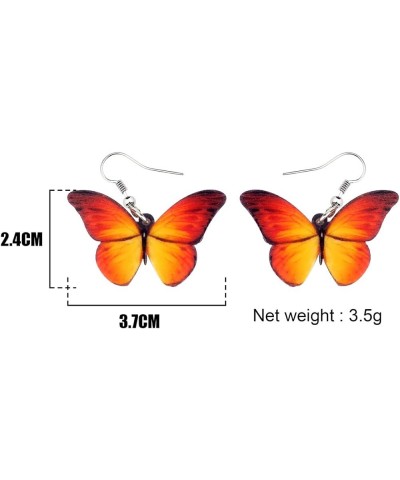 Drop Dangle Big Morpho Menelaus Butterfly Earrings Fashion Insect Jewelry For Women Girls Orange $6.83 Earrings