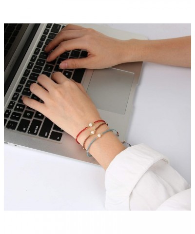 Women Friendship Bracelets Miyuki Beads Strand Bracelets Handmade Fashion 3 Pcs Pearl Bracelets Bangles Colorful 02B $7.55 Br...