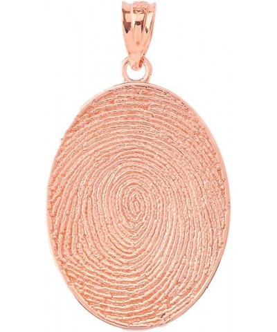 Certified 10k Gold Oval Fingerprint Charm Pendant Necklace Rose Gold 22.0 Inches $122.99 Necklaces