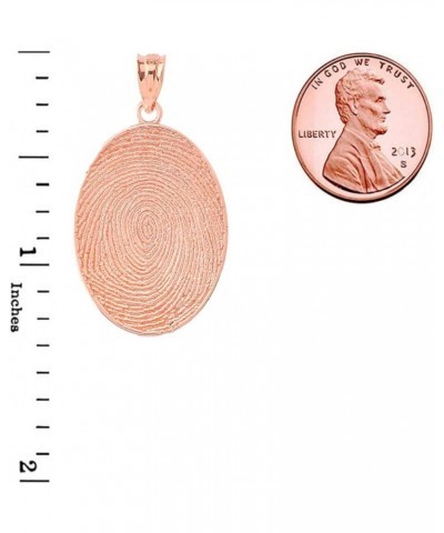 Certified 10k Gold Oval Fingerprint Charm Pendant Necklace Rose Gold 22.0 Inches $122.99 Necklaces