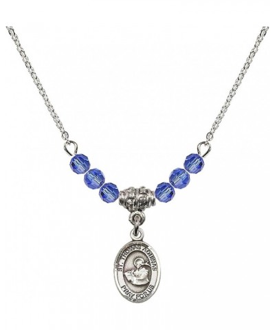 September Birth Month Bead Necklace with Catholic Patron Saint Petite Charm, 18 Inch Saint Thomas Aquinas $27.25 Necklaces