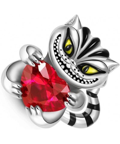 Cheshire Cat Embraces Heart Gemstone Charm Fit Women Bracelet Necklaces Fashion Gifts 925 Sterling Silver DIY Jewelry $9.47 B...