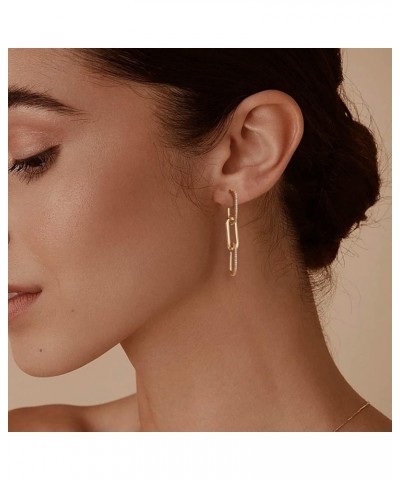 Gold Silver Huggig Earrings for Women Rectangular Hoop Earrings Daily Earrings Gift Gold A $7.41 Earrings