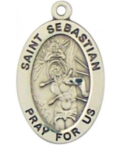 Sterling Silver Catholic Patron Saint Oval Medal Pendant, 7/8 Inch Saint Sebastian $30.71 Pendants