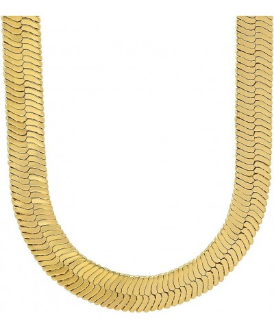 Men's 10.8mm 14k Yellow Gold Plated Flat Herringbone Chain Necklace + Gift Box 20.0 Inches $50.84 Necklaces