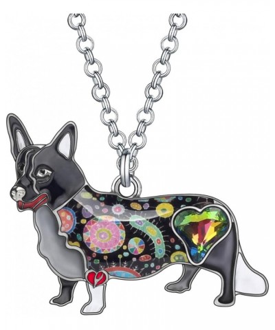 Enamel Alloy Cute Dog Breeds Necklace Puppy Pendant Pets Jewelry Dog Gifts for Women Girls Kids Charms Decor Dark $8.47 Neckl...