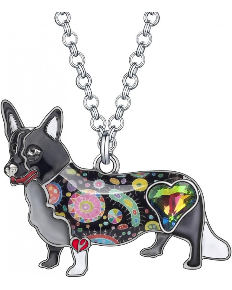 Enamel Alloy Cute Dog Breeds Necklace Puppy Pendant Pets Jewelry Dog Gifts for Women Girls Kids Charms Decor Dark $8.47 Neckl...