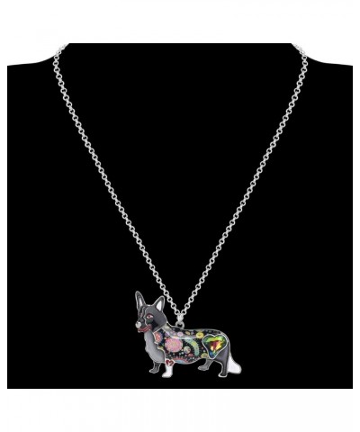 Enamel Alloy Cute Dog Breeds Necklace Puppy Pendant Pets Jewelry Dog Gifts for Women Girls Kids Charms Decor Dark $8.47 Neckl...