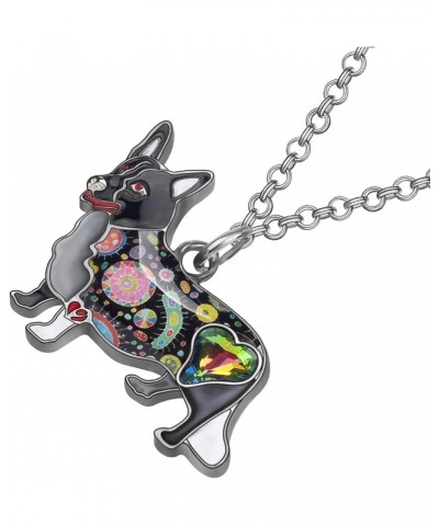 Enamel Alloy Cute Dog Breeds Necklace Puppy Pendant Pets Jewelry Dog Gifts for Women Girls Kids Charms Decor Dark $8.47 Neckl...