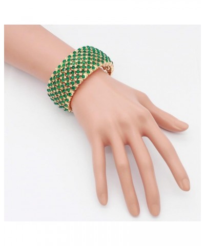 Tennis Rhinestone Stretch Bridal Bracelets Evening Party Jewelry For Women Girl, Women's Stretch Bracelets Gold Green $10.49 ...