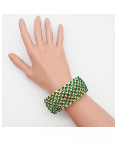 Tennis Rhinestone Stretch Bridal Bracelets Evening Party Jewelry For Women Girl, Women's Stretch Bracelets Gold Green $10.49 ...