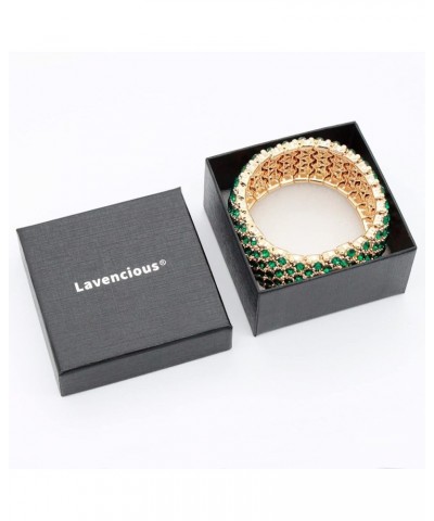 Tennis Rhinestone Stretch Bridal Bracelets Evening Party Jewelry For Women Girl, Women's Stretch Bracelets Gold Green $10.49 ...