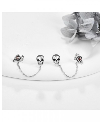 Stud Earrings Sterling Silver Stud Earrings for Women Animal Jewelry Gifts for Women Girls Skull Rose $9.87 Earrings