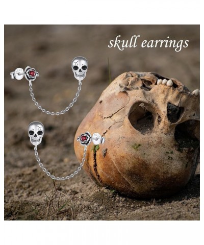 Stud Earrings Sterling Silver Stud Earrings for Women Animal Jewelry Gifts for Women Girls Skull Rose $9.87 Earrings