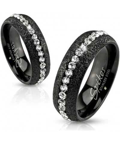 His Hers 4 Piece Black Ion Plated Stainless Steel Wedding Engagement Ring Band Set Size Women's 07 Men's 11 $16.25 Sets